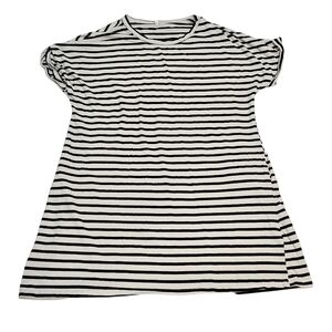 Black & White Striped T-Shirt Dress with Pockets